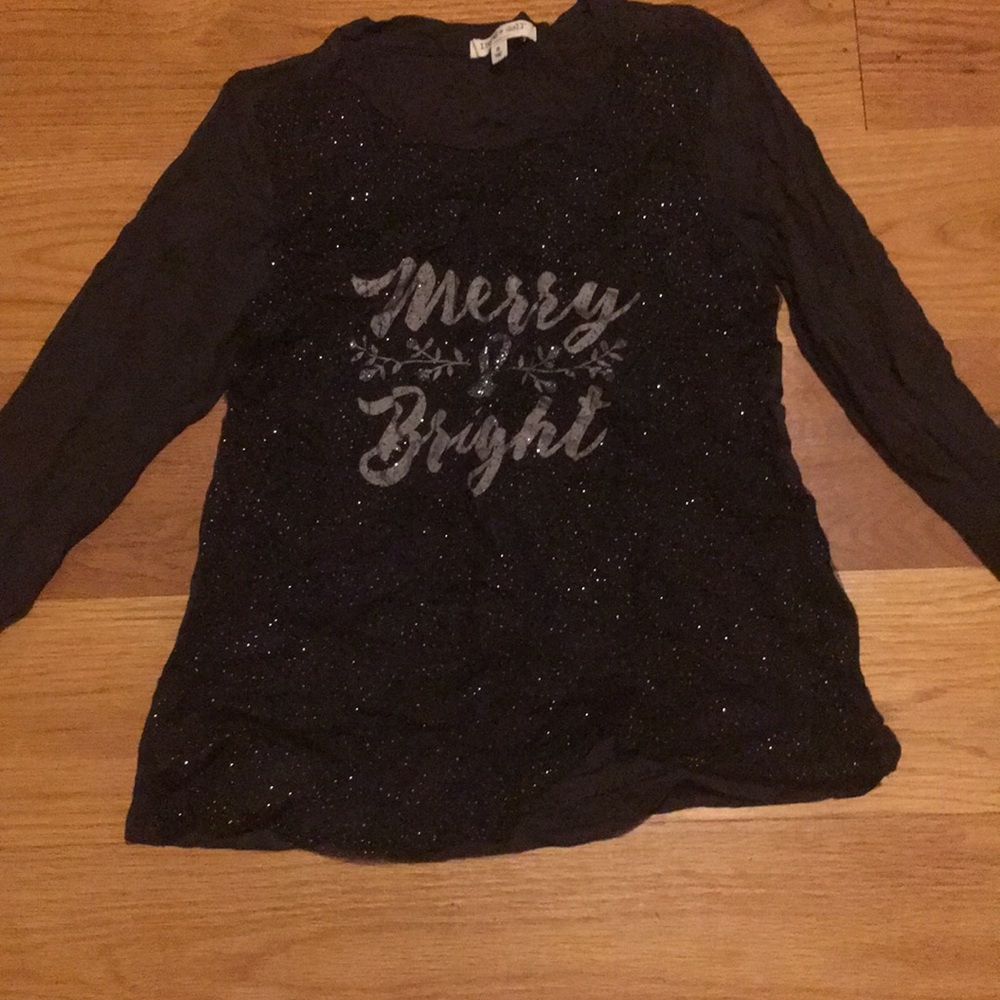 Black long sleeve shirt with Merry & Bright